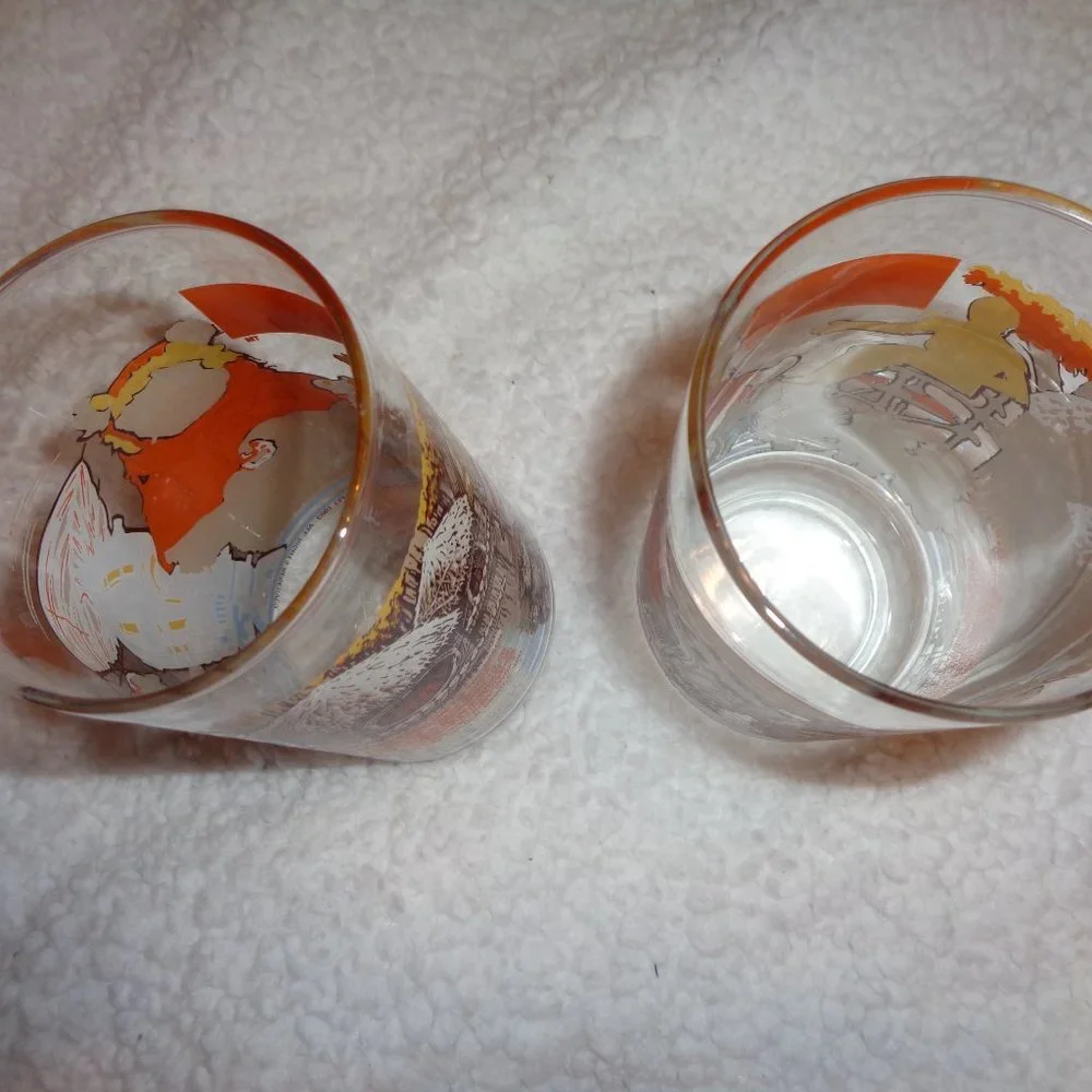 Vintage Retro Star Wars Return of the Jedi Burger King Glasses 1983 (set of 2)